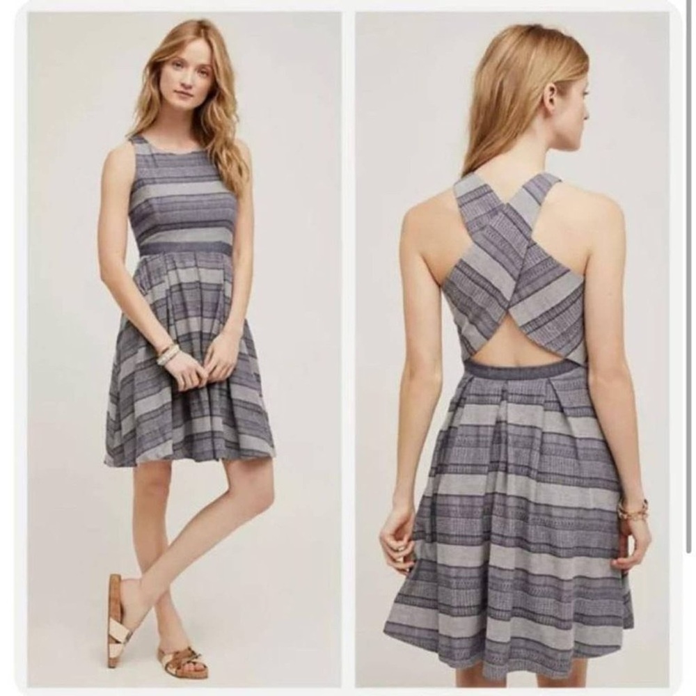 Anthropologie Eva Franco Blue Cross-back dress 0p